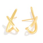 Wholesale metal Criss Cross Cuff Earrings Gold Dipped L