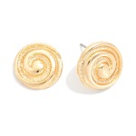 Wholesale metal Circular Fossil Stud Earrings L