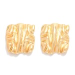 Wholesale wavy Metal Squared Post Drop Earring L