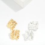 Wholesale wavy Metal Squared Post Drop Earring L