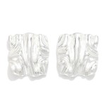 Wholesale wavy Metal Squared Post Drop Earring L