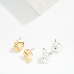 Wholesale metal Wavy Oval Post Drop Earring L