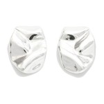 Wholesale wavy Metal Rectangle Post Drop Earrings L