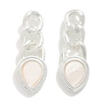 Wholesale chain Link Metal Post Drop Earring Pearlescent Detail