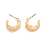 Wholesale hammered Metal Tapered Hoop Earrings D