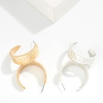 Wholesale textured Metal Hoop Drop Earring Ribbed Border L