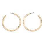Wholesale hammered Metal Flat Hoop Earrings D