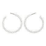 Wholesale hammered Metal Flat Hoop Earrings D