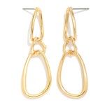 Wholesale linked Metal Geometric Post Drop Earrings L