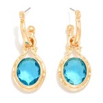 Wholesale metal Hoop Earring Glass Crystal Dangle Detail L