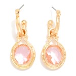 Wholesale metal Hoop Earring Glass Crystal Dangle Detail L