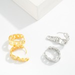 Wholesale metal Chain Link Oval Huggie Hoop Drop Earrings D Gold Dipped Brass Ba