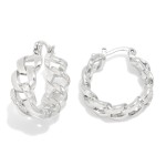 Wholesale metal Chain Link Huggie Hoop Drop Earrings Cubic Zirconia D Gold Dippe