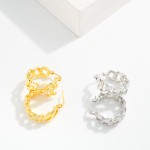 Wholesale metal Chain Link Huggie Hoop Drop Earrings Cubic Zirconia D Gold Dippe