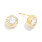 Wholesale metal Stud Earring Crystal Rhinestone D Gold Dipped Brass Base Hypoall
