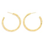 Wholesale textured Twisted Metal Hoop Drop Earrings D K Gold Dipped Brass Base H