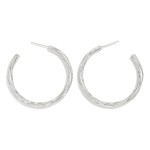 Wholesale textured Twisted Metal Hoop Drop Earrings D K Gold Dipped Brass Base H