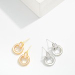 Wholesale metal Pearlescent Door Knocker Drop Earrings Cubic Zirconia D Gold Dip