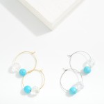 Wholesale wire Hoop Drop Earring Glass Crystal Stone Beads D