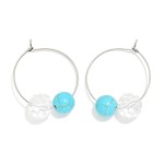 Wholesale wire Hoop Drop Earring Glass Crystal Stone Beads D