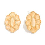 Wholesale metal Flower Post Drop Earring Studded Stone L