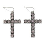 Wholesale stone Studded Cross Drop Earrings L
