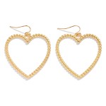 Wholesale twisted Metal Heart Hoop Drop Earring L