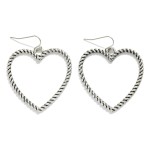 Wholesale twisted Metal Heart Hoop Drop Earring L