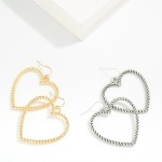 Wholesale twisted Metal Heart Hoop Drop Earring L