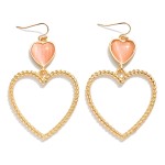Wholesale linked Acetate Heart Twisted Heart Hoop Drop Earring L