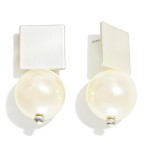 Wholesale metal Marbled Acetate Bead Squared Metal Post Drop Earring L