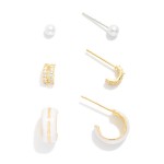 Wholesale do Everything Love Set Three Hoop Pearl Stud Earrings L