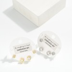 Wholesale set Three Stud Earrings Pearls Rhinestones D