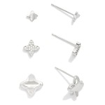 Wholesale do Everything Love Metal Rhinestone Clover Stud Earrings L