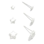 Wholesale set Three Metal Star Stud Earrings D