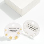 Wholesale set Three Metal Star Stud Earrings D