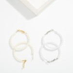 Wholesale pearl Beaded Hoop Drop Earring L