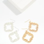 Wholesale nesting Hammered Metal Clover Drop Earrings L