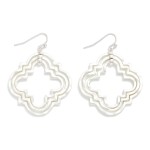Wholesale nesting Hammered Metal Clover Drop Earrings L