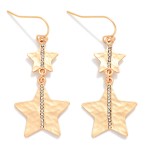 Wholesale linked Metal Earrings Rhinestone Details L