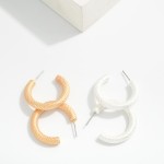 Wholesale textured Metal Hoop Earrings D
