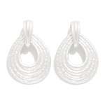 Wholesale ribbed Metal Teardrop Drop Earrings L