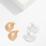 Wholesale ribbed Metal Teardrop Drop Earrings L