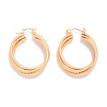 Wholesale layered Intertwined Metal Hoop Earrings D