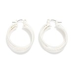 Wholesale layered Intertwined Metal Hoop Earrings D