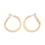 Wholesale metal Tapered Flat Hoop Earrings D