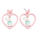 Wholesale clay Heart Easter Bunny Drop Earrings L