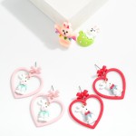 Wholesale clay Heart Easter Bunny Drop Earrings L