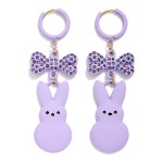 Wholesale clay Easter Bunny Rhinestone Studded Bow Drop Earrings L