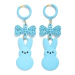 Wholesale clay Easter Bunny Rhinestone Studded Bow Drop Earrings L